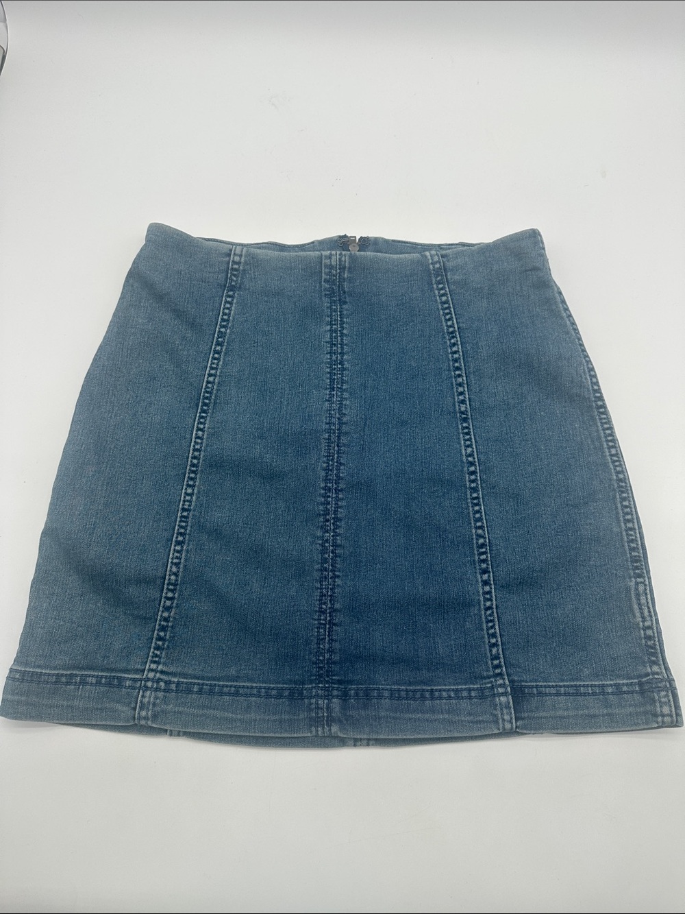 Free People Blue Denim Panel Mini Skirt
